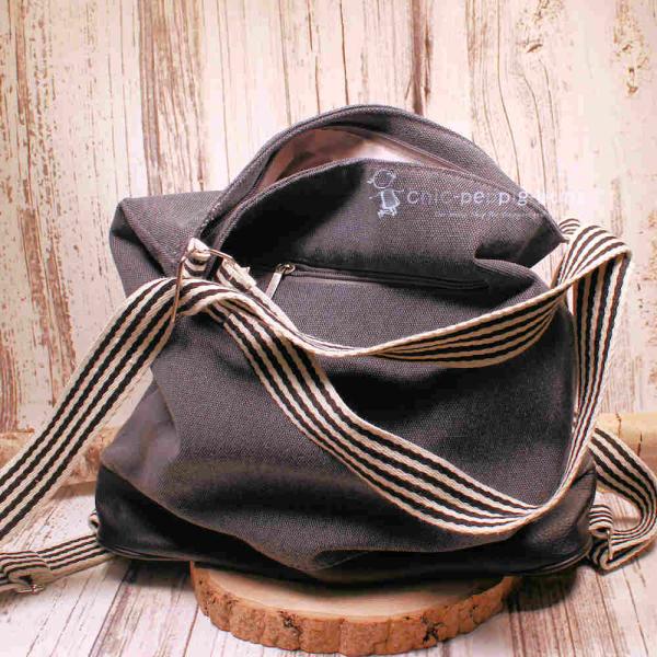 Rucksack oder Handtasche grau Pailletten in der Form eines Herz