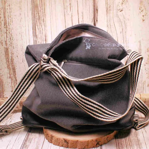 Rucksack oder Handtasche grau Pailletten in der Form eines Herz - rucksack stoff pailletten herz grau umhaengetasche