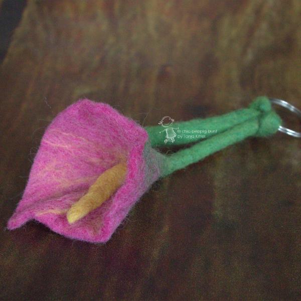 Schlüsselanhänger Filzblume Schlüsselanhänger Filzblume