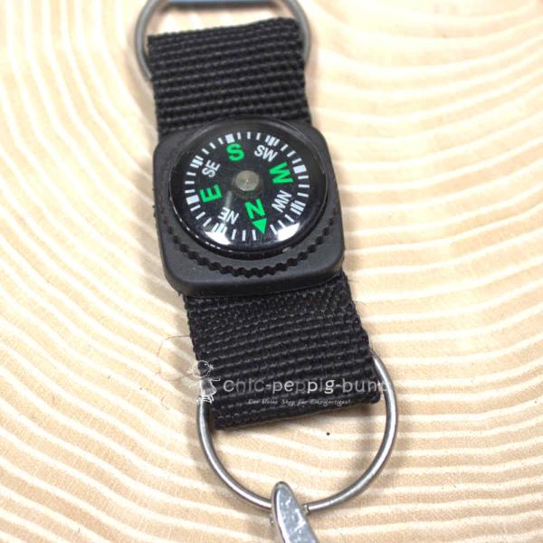 Schlüsselanhänger Taschenbaumler Jungs Schwarz Kompass Fisch Flaschenöffner Metall Nylon 14cm