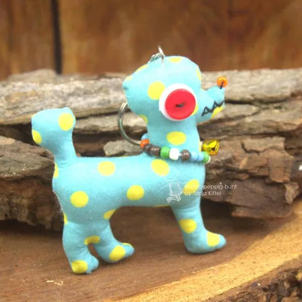 Schlüsselanhänger Monster Hund Pudel - schluesselanhaenger monster bunt hund pudel
