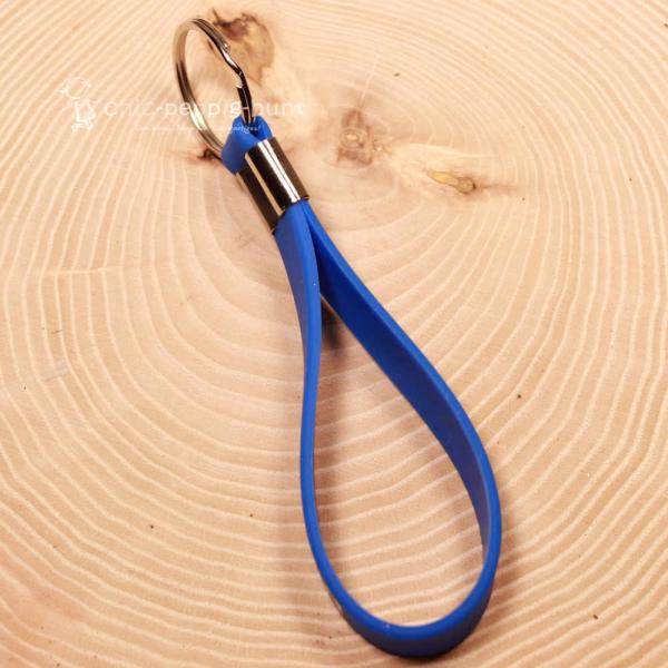 Schlüsselanhänger Bench blau Silikon Band