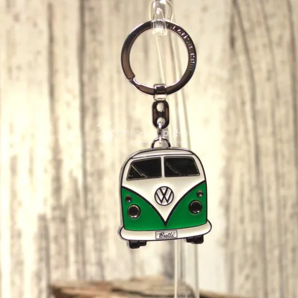VW T1 Bus Schlüsselanhänger / Taschenbaumler grün - schluesselanhaenger vw t1 bus geschenkbox blech gruen
