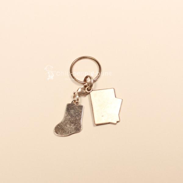 Schlüsselanhänger Weihnachten Brief Socke versilbert