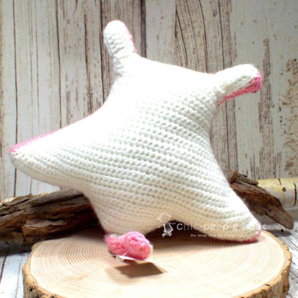 Seestern gehäkelt in pink und weiss