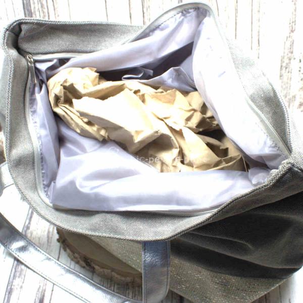 Shoppertasche gross grau Pailletten Anker silber