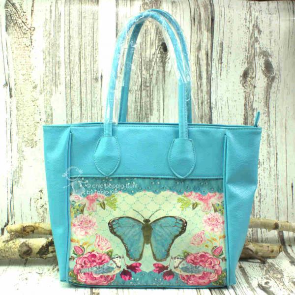 Grosse Shopper Tasche mit blauem Schmetterling