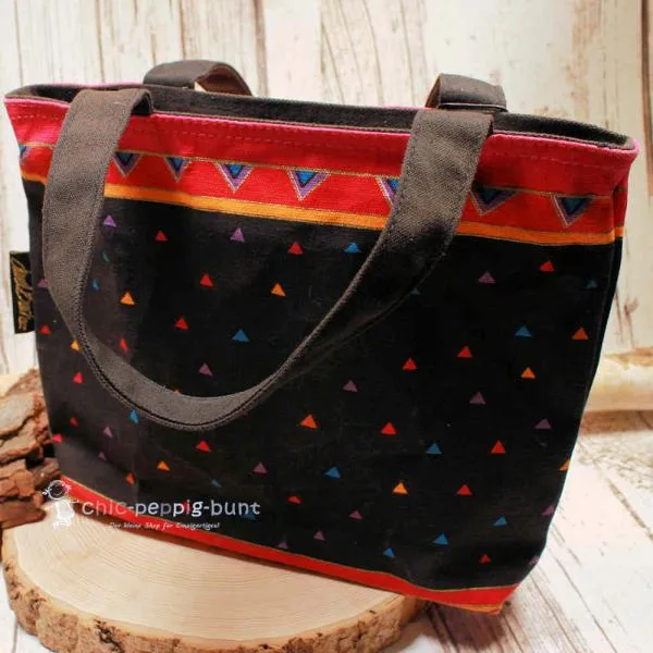Shoppertasche Laura Burch schwarz mit Katzen Motiv klein - shopper tasche klein laura burch schwarz katzen