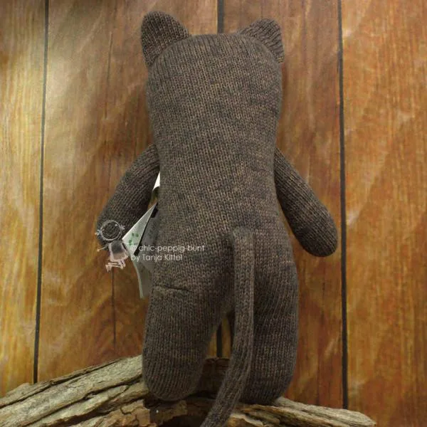Kuscheltier gestrickte Katze mit Spitzohren