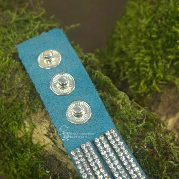 Wildleder-Optik Armband Strass - strassarmband tuerkis1