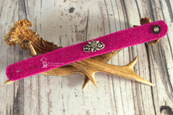 Edelweiß Metall-Armband Tracht pink Edelweiß Metall-Armband Tracht pink