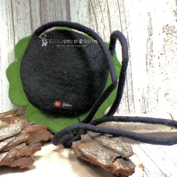 Umhängetasche filz Form einer Blume grün