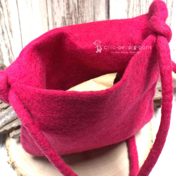 Umhängetasche filz pink Peace Zeichen