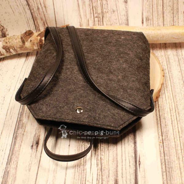 Filz Handtasche Dunkelgrau – Moderne Schultertasche mit Leder