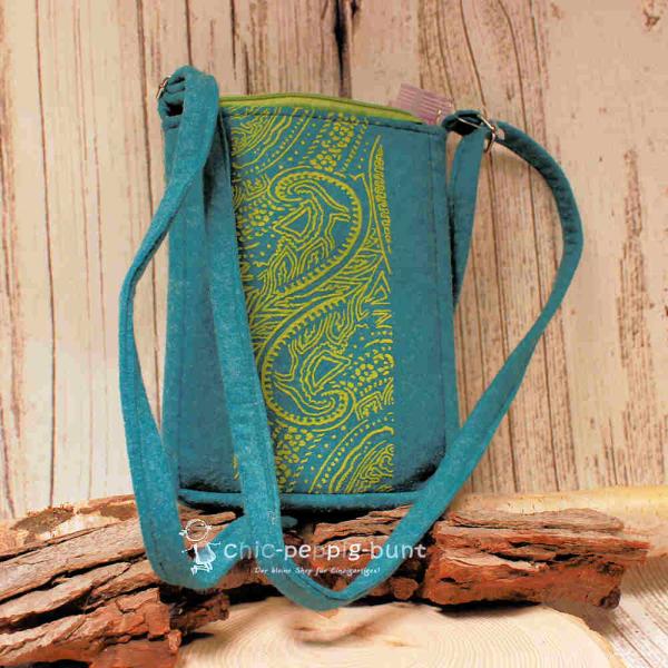 Umhängetasche Filz klein 1 Fach grün