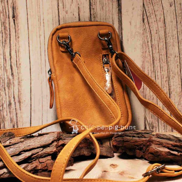 Handtasche Leder curry klein 2 Fächer