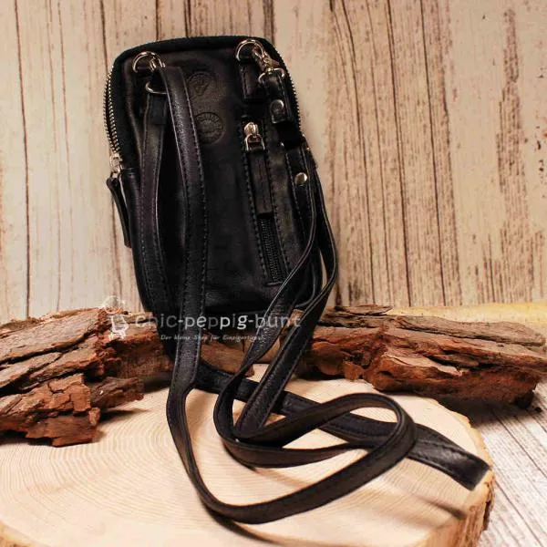 Handtasche Leder schwarz klein 1 Fach - umhaengetasche mini handtasche leder schwarz faecher