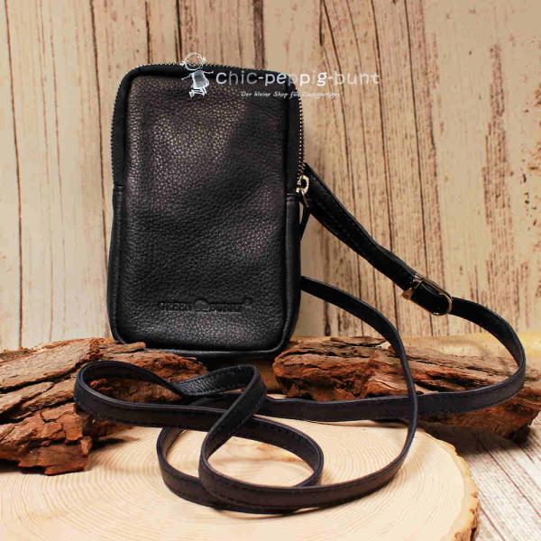 Handtasche Leder schwarz klein 1 Fach