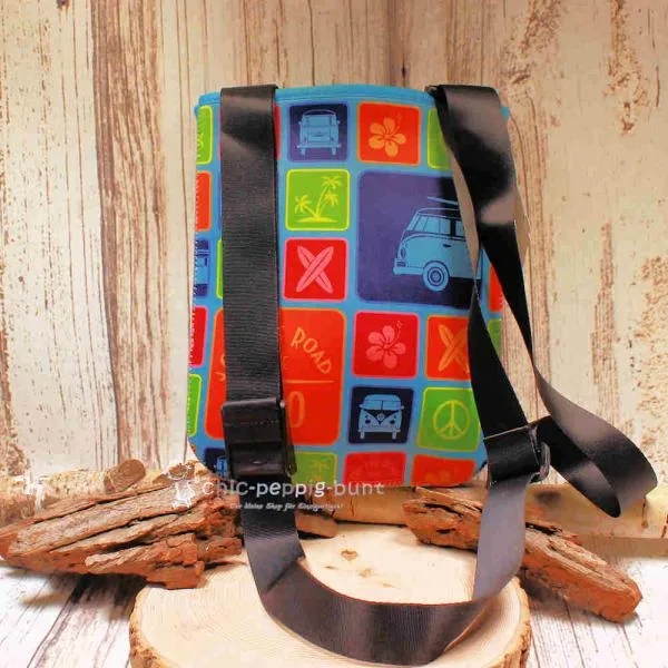 Umhängetasche VW T1 Bus buntes Neopren - unhaengetasche handtasche bunt vw bus t1