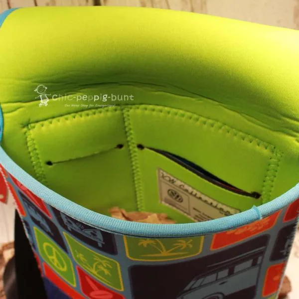 Umhängetasche VW T1 Bus buntes Neopren - unhaengetasche handtasche bunt vw bus t1