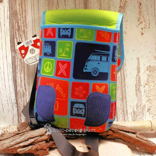 Umhängetasche VW T1 Bus buntes Neopren - unhaengetasche handtasche bunt vw bus t1