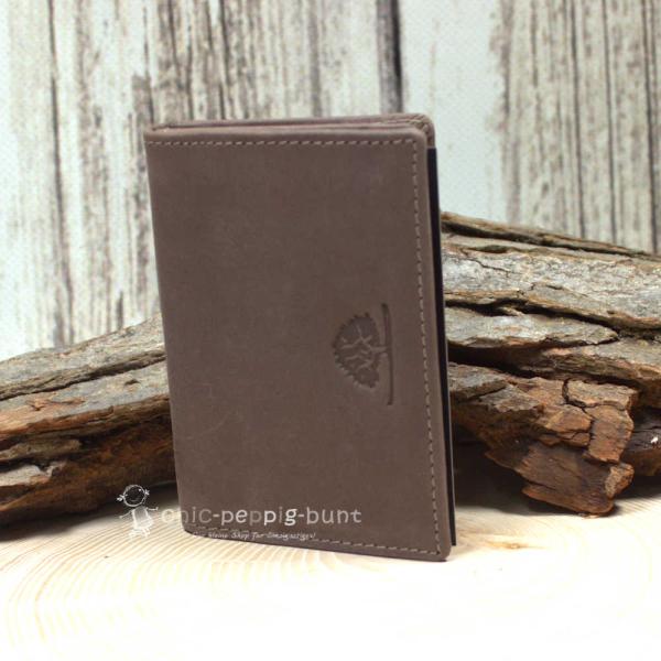 Visitenkartenetui in dunkelblauen leder