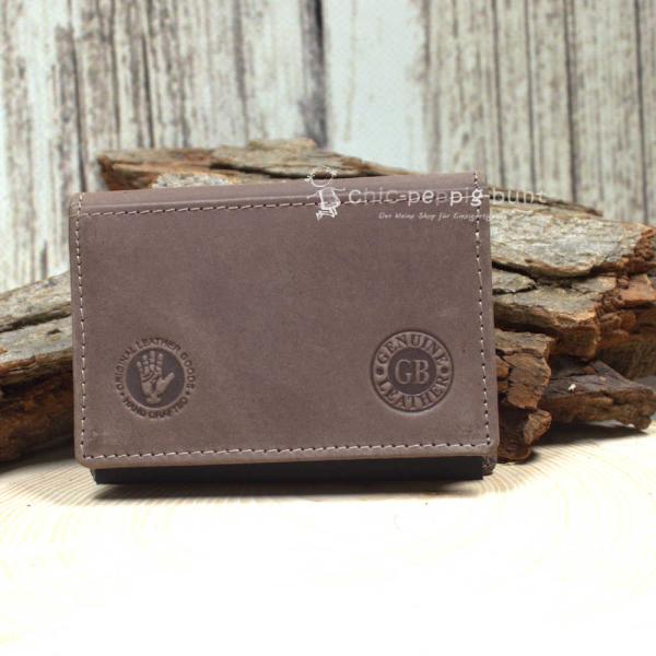 Visitenkartenetui Kartenetui Leder Braun Klein 3 Fächer Brieftasche Slim 10,5cm