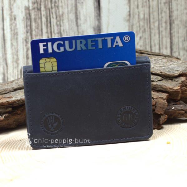 Visitenkartenetui in dunkelblauen leder