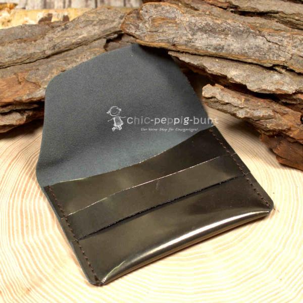 Visitenkartenetui gold-braunes Leder