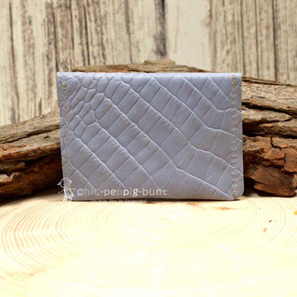 Kartenetui Visitenkartenetui Grau Leder Muster/Prägung