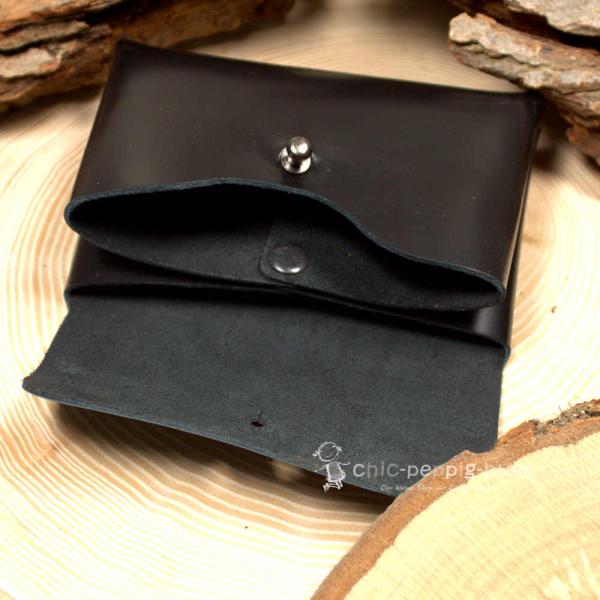 Visitenkartenetui schwarzes glattleder