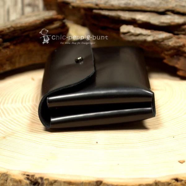 Kartenetui Visitenkartenetui Glatteder schwarz