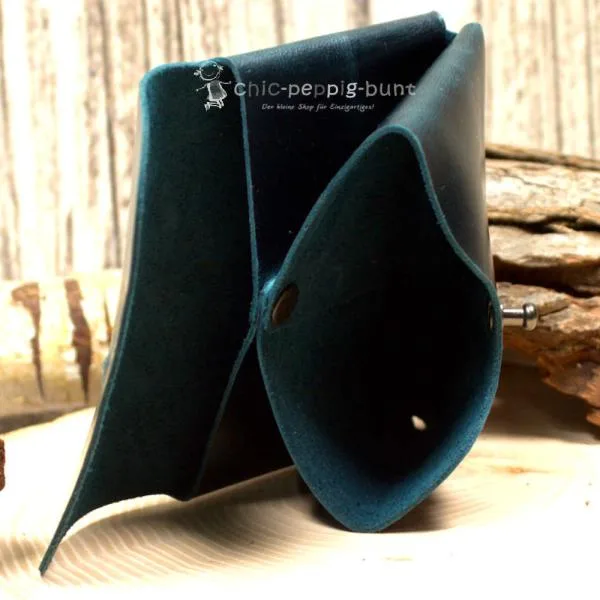 Kartenetui Visitenkartenetui Glatteder türkis-blau - visitenkartenetui kartenetui leder tuerkis blau glatt