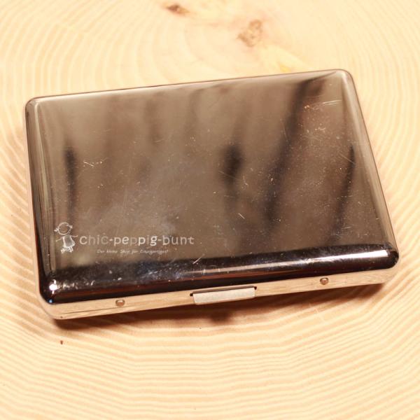 Filz-Zigarettenetui mit Hirsch-Motiv dunkelgrau