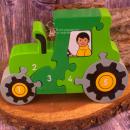 Lanka Kade 3D-HolzPuzzle - Traktor grün - 5 Zahlen