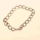 Massives versilbertes Gliederarmband mit großen 1 cm Gliedern und Karabinerverschluss für Charms.