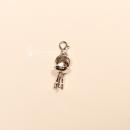 Charmsanhänger Grill BBQ versilbert mit Karabiner, Modeschmuck Sommer handmade chic-peppig-bunt