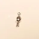 Charmsanhänger Grill BBQ versilbert mit Karabiner, Modeschmuck Sommer handmade chic-peppig-bunt