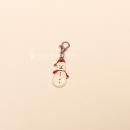 Charmsanhänger Weihnachten Schneemann weiss versilbert