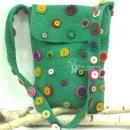 Filz-Umhängetasche XL mit bunten Punkten - filz handtasche gross grün punkte
