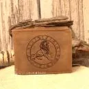 Green Burry Unisex Geldbörse Leder Löwe Motiv braun geschlossen