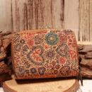 Geldbeutel klein - Kork braun Herzen Motiv bunt 16 Fächer