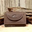 Mini Geldbeutel Geldbörse Portemonnais Leder Braun Baum Motiv Druckknopf 10cm