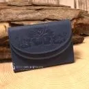 Geldbeutel mini aus blauem Leder