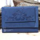 Geldbeutel mini aus blauem Leder