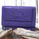 Geldbeutel mini aus lila farbigem Leder