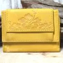 Geldbeutel mini aus ocker farbigem Leder