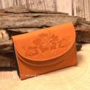 Geldbeutel mini aus orange farbigem Leder