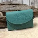 Geldbeutel mini aus türkis farbigem Leder