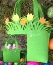 Geschenktasche aus Filz mit gelben oder rosa Tulpen - geschenktasche tulpen